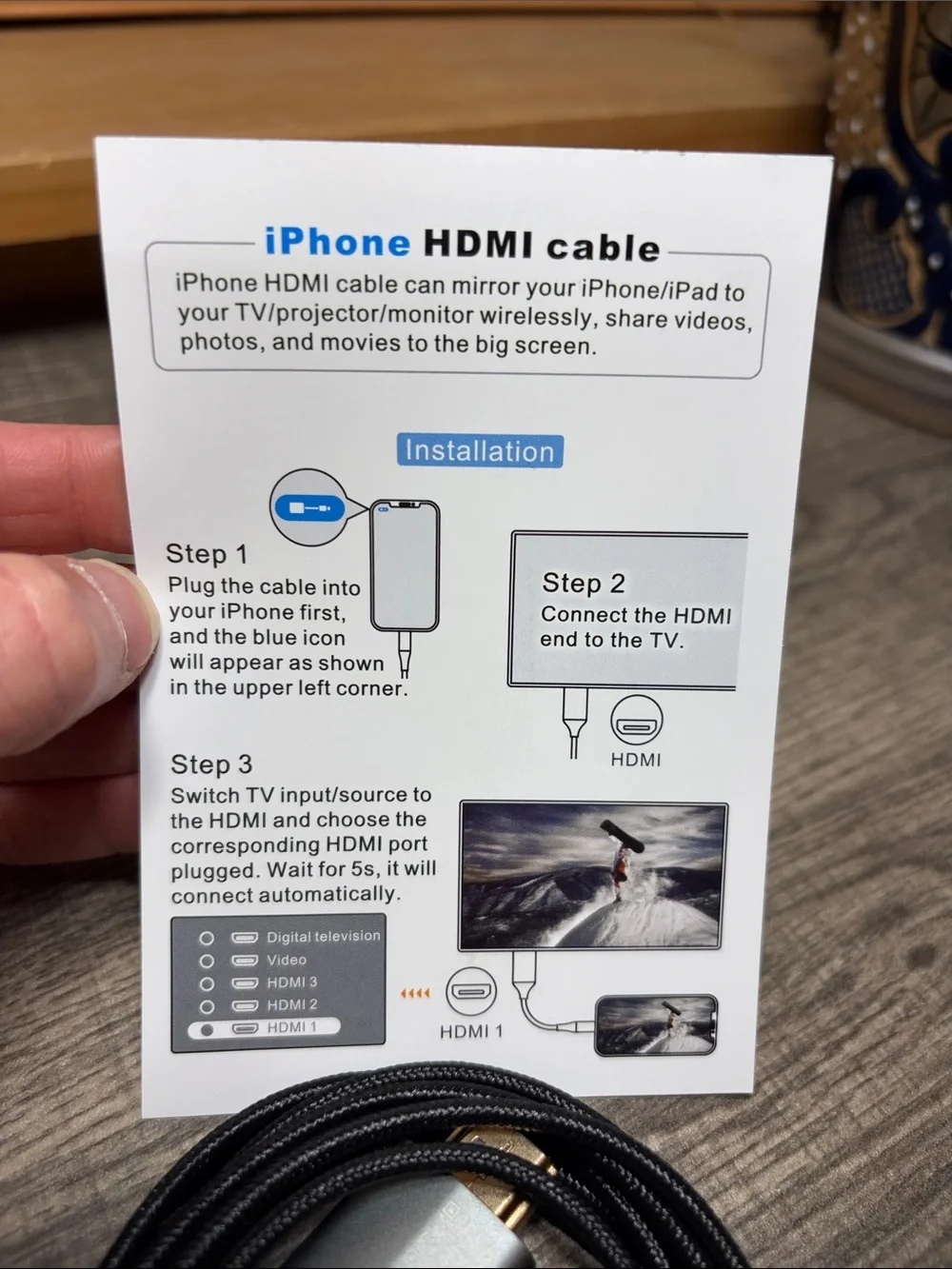 🌻5 for $30🌻 Universal Black iPhone HDMI Cable - Mirror iPhone to TV